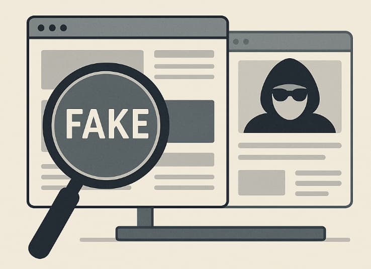 eliminar sitio web falso