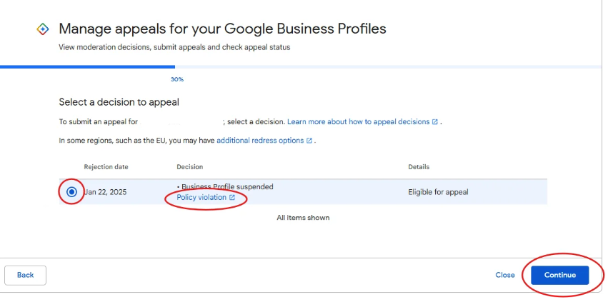 Select the review that you want to escalate