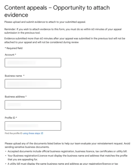 Upload supporting documentation